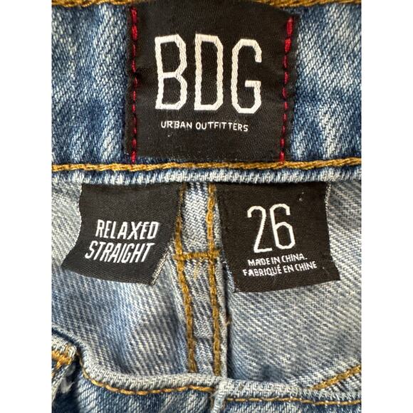 BDG Relaxed Straight Jeans Size 26 Distressed Button Fly High Rise - Picture 5 of 6
